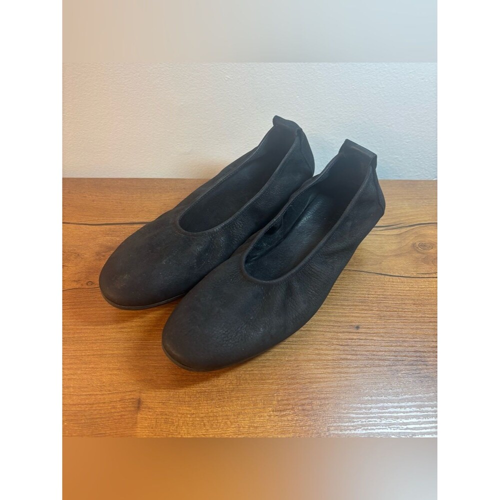 Arche Laius Black Nubuck Suede Leather Ballet Flat Round Toe France 37 / 6